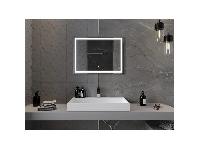 Mexen Miko miroir de salle de bain éclairé 80 x 60 cm, LED 6000K, antibuée - 9819-080-060-611-00