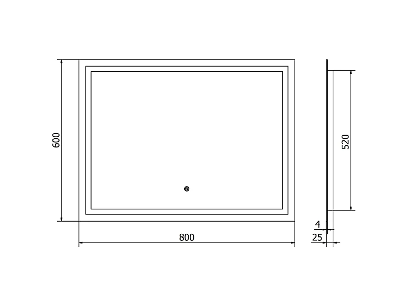 Mexen Miko miroir de salle de bain éclairé 80 x 60 cm, LED 6000K, antibuée - 9819-080-060-611-00
