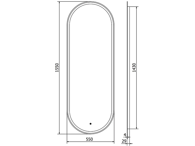 Mexen Bono miroir de salle de bain rétroéclairé 55 x 155 cm, LED 6000K, anti-buée - 9816-055-155-611-00
