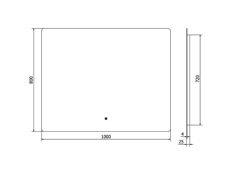 Mexen Sun miroir de salle de bain éclairé 100 x 80 cm, LED 6000K, antibuée - 9807-100-080-611-00