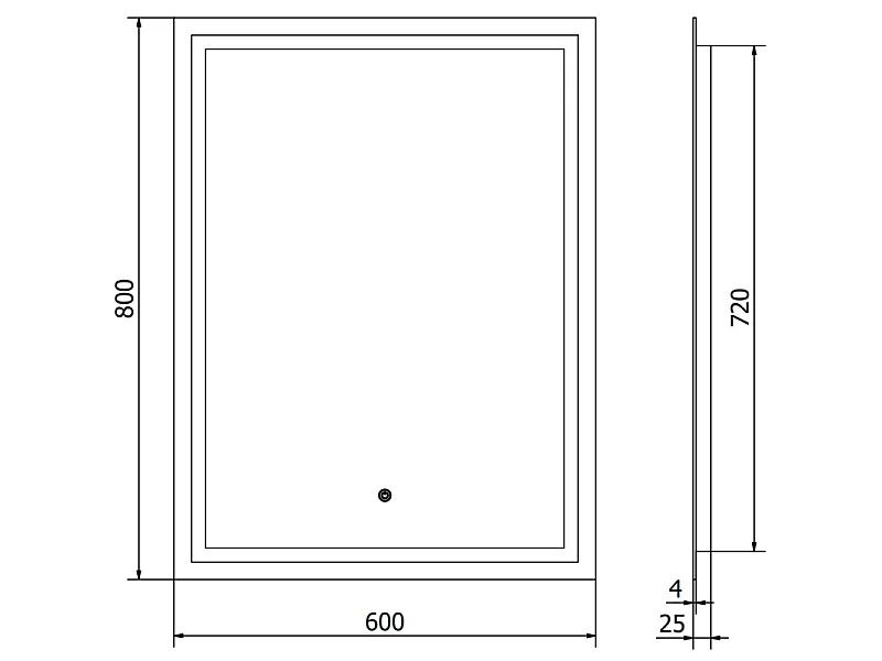 Mexen Miko miroir de salle de bains éclairé 60 x 80 cm, LED 6000K, anti-buée - 9819-060-080-611-00