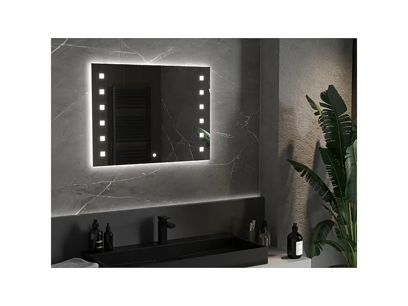 Mexen Ner miroir de salle de bain rétroéclairé 80 x 60 cm, LED 6000K, antibuée - 9809-080-060-611-00