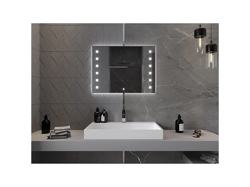 Mexen Ner miroir de salle de bain rétroéclairé 80 x 60 cm, LED 6000K, antibuée - 9809-080-060-611-00