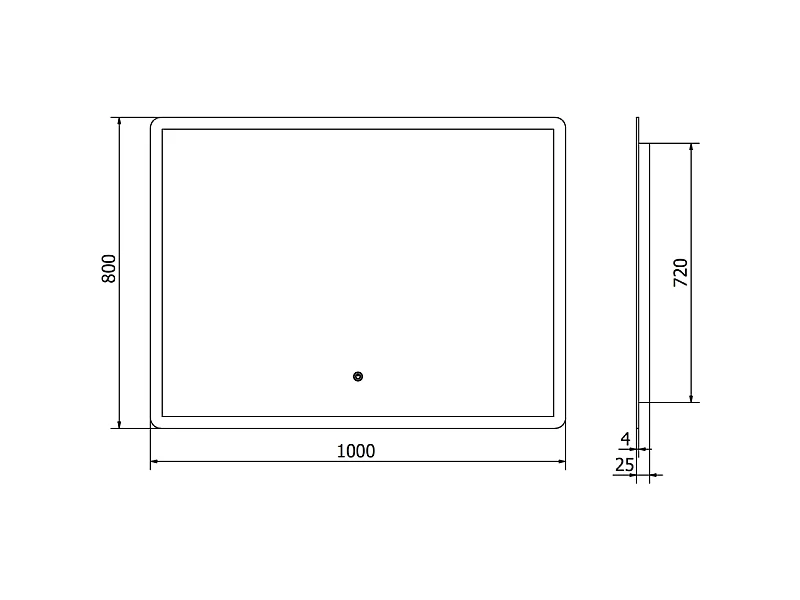 Mexen Navia miroir de salle de bains éclairé 100 x 80 cm, LED 6000K, antibuée - 9803-100-080-611-00