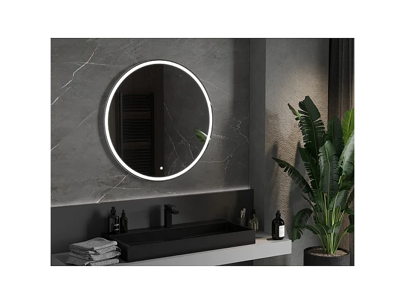 Mexen Gobi miroir de salle de bain éclairé, rond 90 cm, LED 6000K, anti-buée - 9801-090-090-611-00