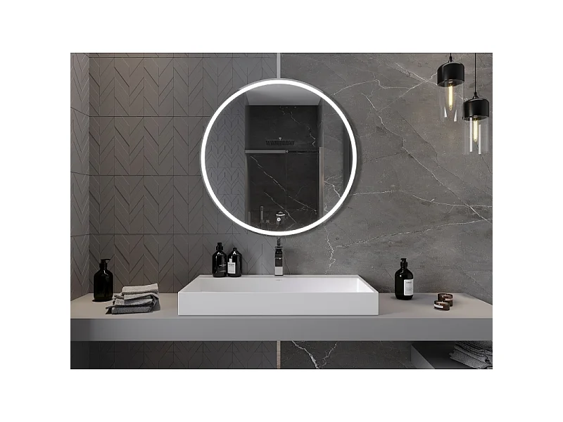 Mexen Gobi miroir de salle de bain éclairé, rond 90 cm, LED 6000K, anti-buée - 9801-090-090-611-00