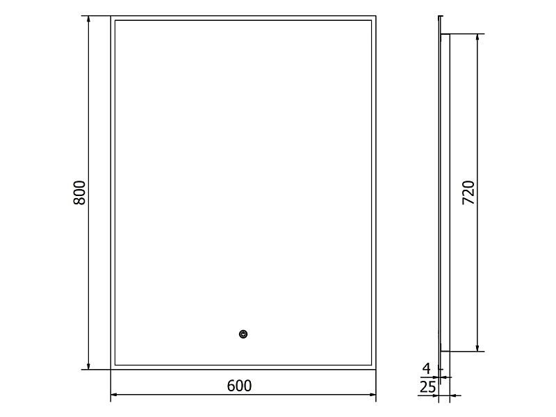 Mexen Erma beleuchteter Badezimmerspiegel 60 x 80 cm, LED 6000K, Antibeschlag, schwarzer Rahmen - 9814-060-080-611-70