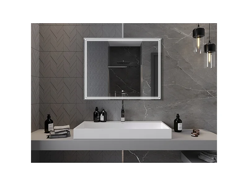 Mexen Taco kopalniško ogledalo z osvetlitvijo 100 x 80 cm, LED 6000K, proti megljenju - 9805-100-080-611-00