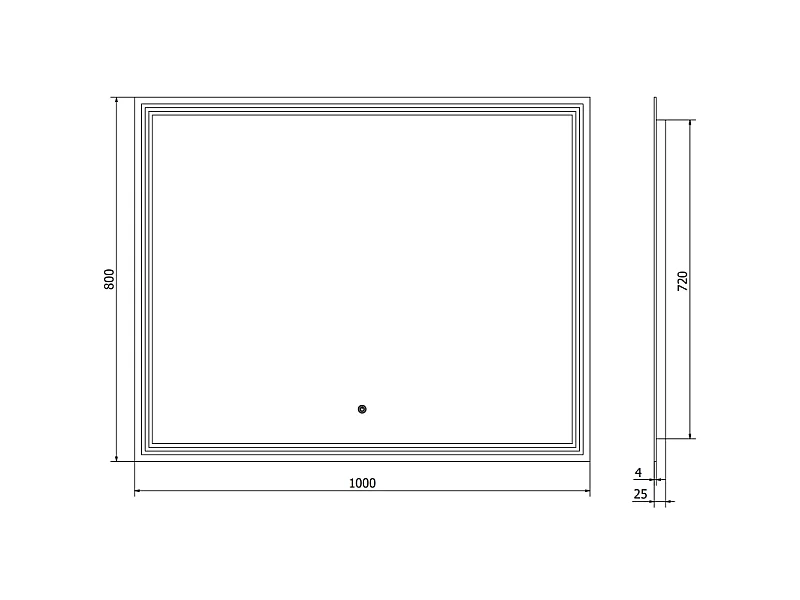 Mexen Taco kopalniško ogledalo z osvetlitvijo 100 x 80 cm, LED 6000K, proti megljenju - 9805-100-080-611-00