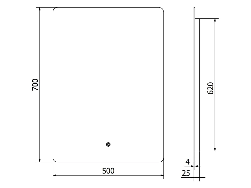 Mexen Sun miroir de salle de bain rétroéclairé 50 x 70 cm, LED 6000K, anti-buée - 9807-050-070-611-00