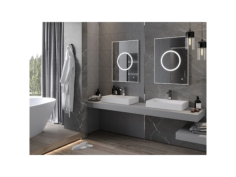 Mexen Koga miroir de salle de bain rétroéclairé 60 x 80 cm, LED 6000K, antibuée - 9821-060-080-611-00