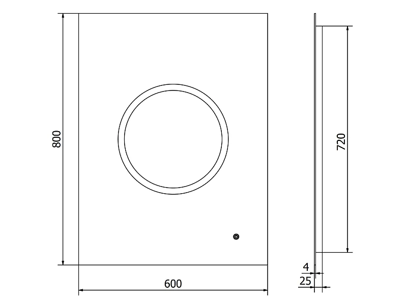 Mexen Koga miroir de salle de bain rétroéclairé 60 x 80 cm, LED 6000K, antibuée - 9821-060-080-611-00