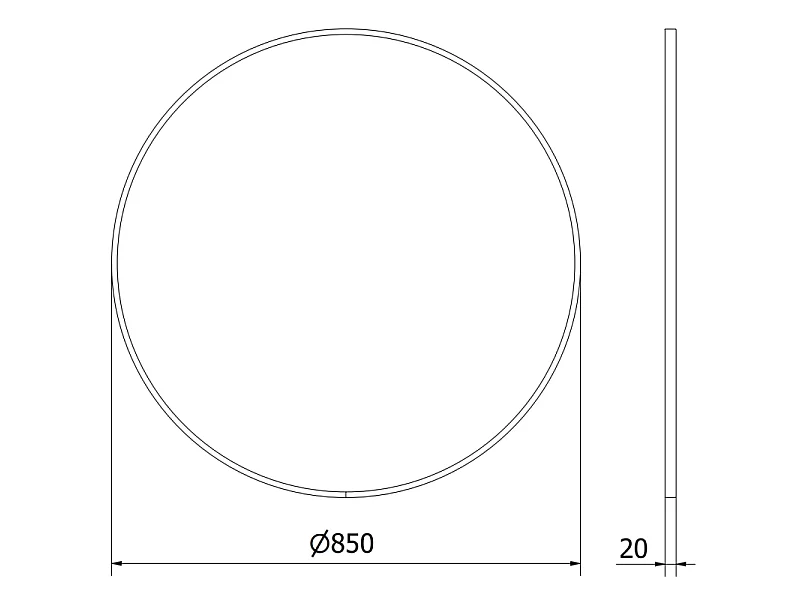 Mexen Loft ronde badkamerspiegel 85 cm, gouden frame - 9850-085-085-000-50