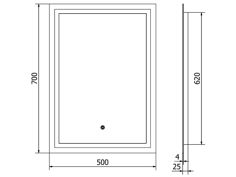 Mexen Miko miroir de salle de bain éclairé 50 x 70 cm, LED 6000K, anti-buée - 9819-050-070-611-00