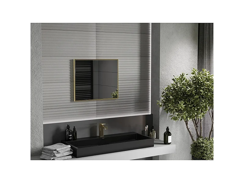 Mexen Loft rectangular bathroom mirror 60 x 50 cm, gold frame - 9852-060-050-000-50