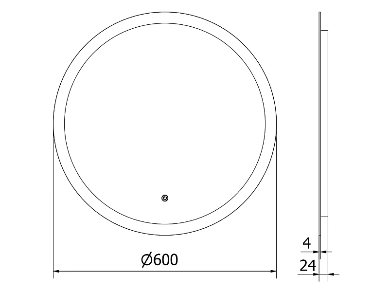 Mexen Oro miroir de salle de bain éclairé, rond 60 cm, LED 6000K, anti-buée - 9824-060-060-611-00