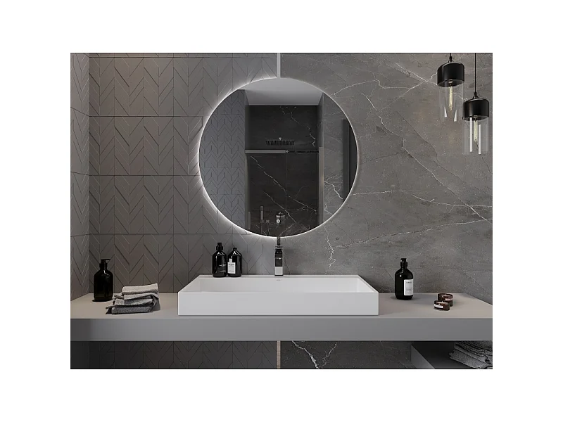 Mexen Erg miroir de salle de bain éclairé, rond 90 cm, LED 6000K, anti-buée - 9823-090-090-611-00