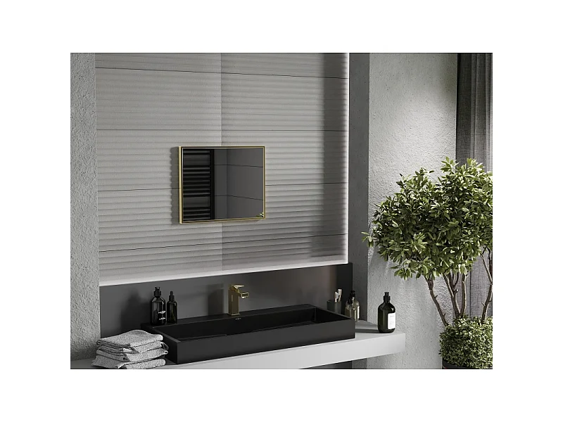 Mexen Loft rectangular bathroom mirror 50 x 40 cm, gold frame - 9852-050-040-000-50