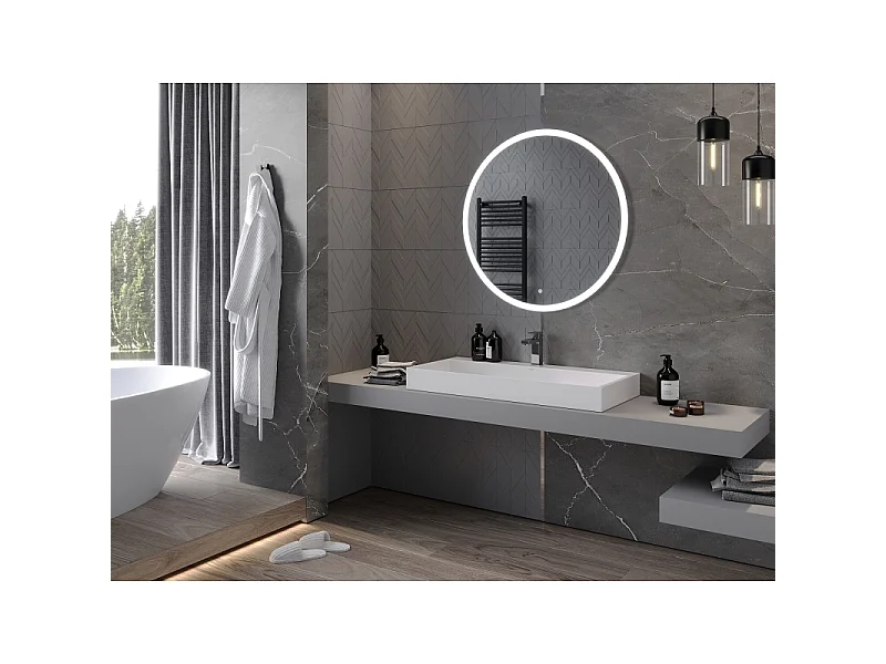 Mexen Oro miroir de salle de bain éclairé, rond 100 cm, LED 6000K, antibuée - 9824-100-100-611-00