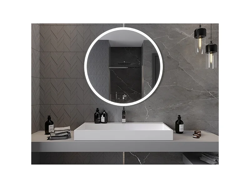 Mexen Oro miroir de salle de bain éclairé, rond 100 cm, LED 6000K, antibuée - 9824-100-100-611-00