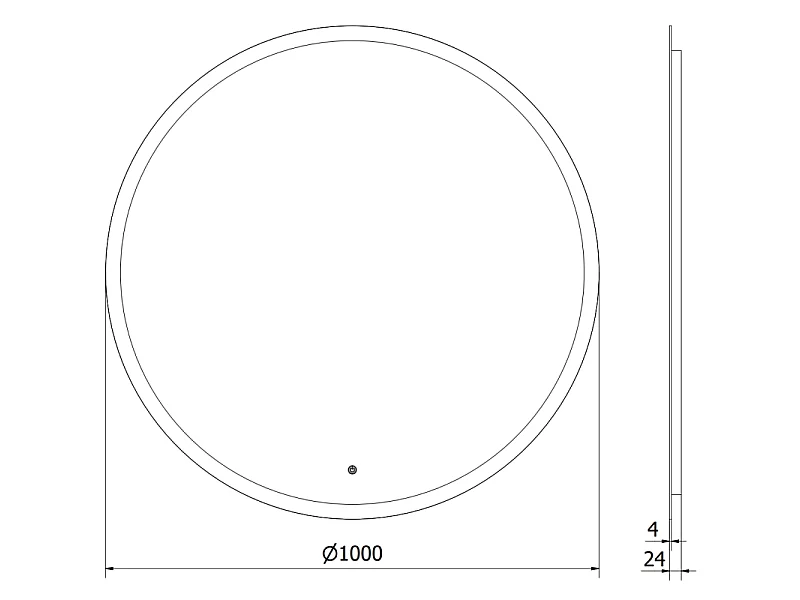 Mexen Oro miroir de salle de bain éclairé, rond 100 cm, LED 6000K, antibuée - 9824-100-100-611-00