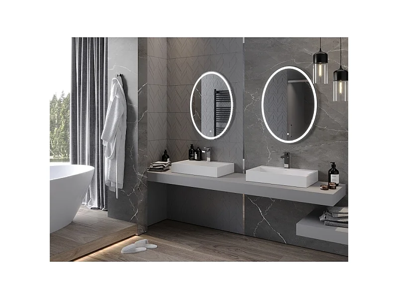Mexen Elz miroir de salle de bain éclairé 60 x 80 cm, LED 6000K, antibuée - 9802-060-080-611-00
