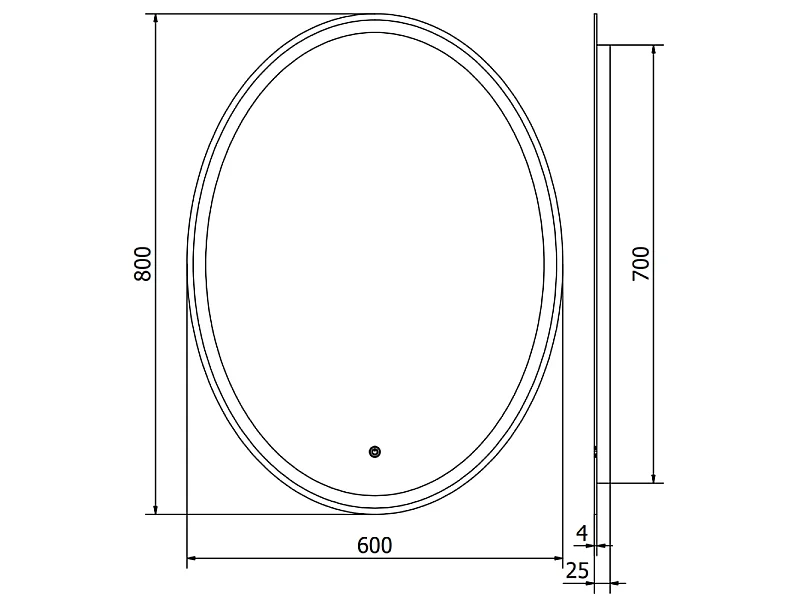 Mexen Elz miroir de salle de bain éclairé 60 x 80 cm, LED 6000K, antibuée - 9802-060-080-611-00
