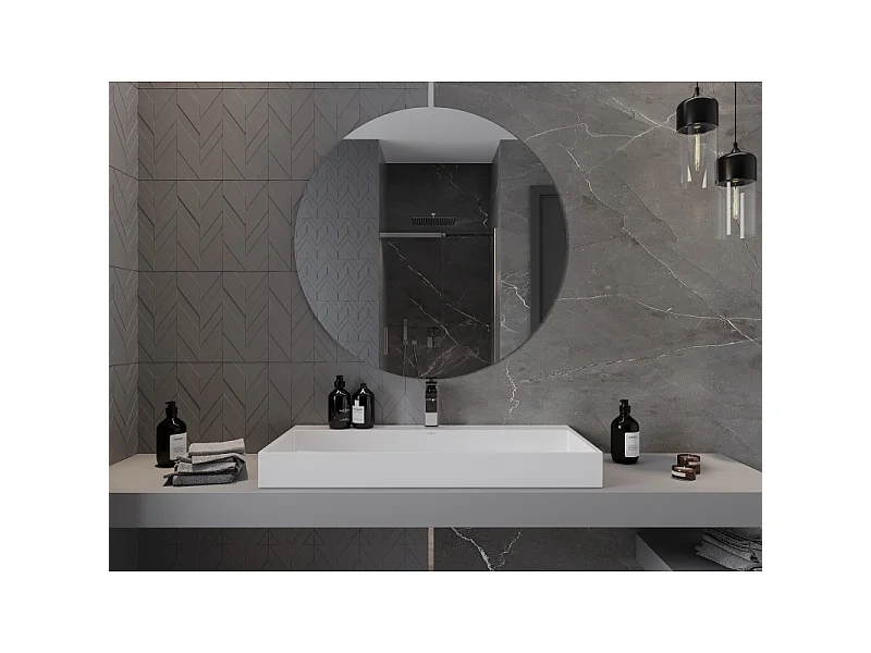 Mexen Alto espejo de baño redondo de 100 cm - 9853-100-100-000-00