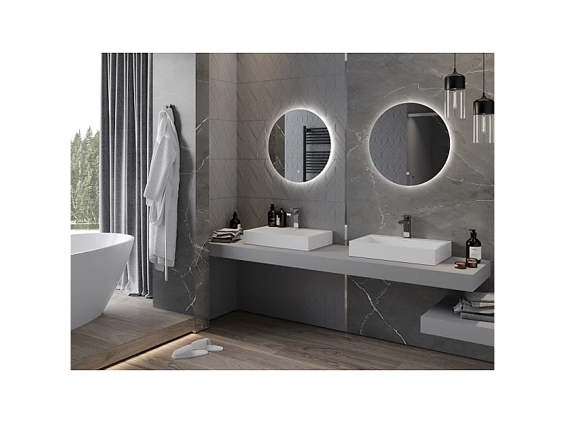 Mexen Erg kopalno kopalno ogledalo, okroglo 60 cm, LED 6000K, protirosteče - 9823-060-060-611-00