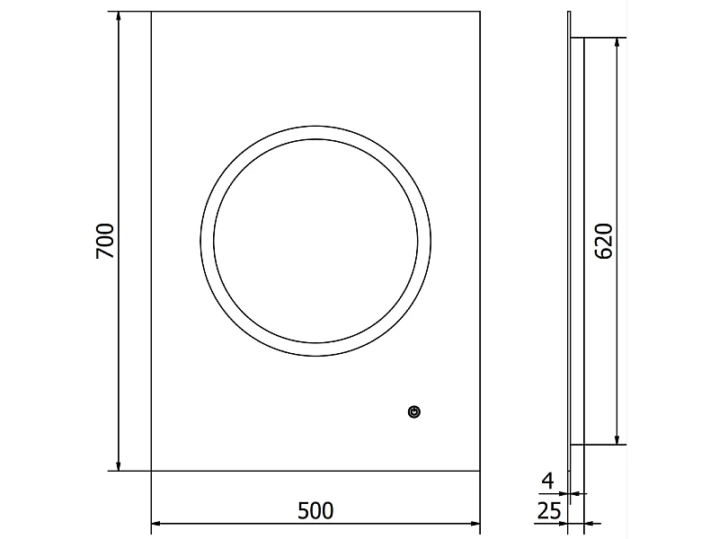 Mexen Koga miroir de salle de bain éclairé 50 x 70 cm, LED 6000K, anti-buée - 9821-050-070-611-00
