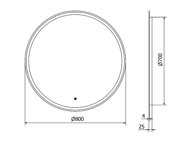 Mexen Gobi miroir de salle de bain éclairé, rond 80 cm, LED 6000K, antibuée - 9801-080-080-611-00