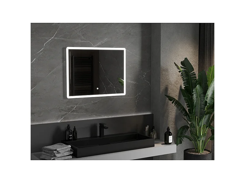 Mexen Navia miroir de salle de bain éclairé 80 x 60 cm, LED 6000K, anti-buée - 9803-080-060-611-00