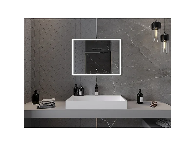 Mexen Navia miroir de salle de bain éclairé 80 x 60 cm, LED 6000K, anti-buée - 9803-080-060-611-00
