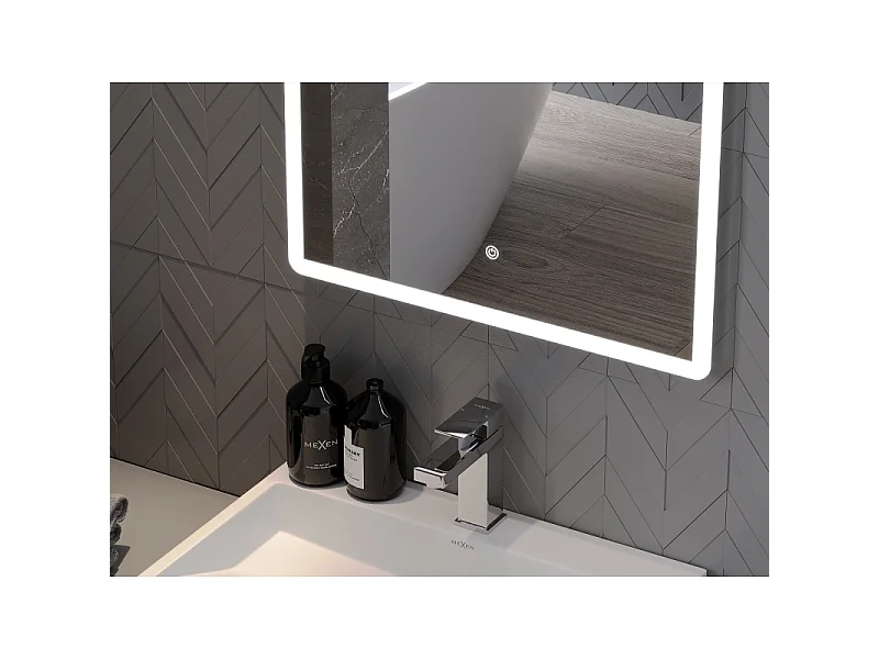 Mexen Navia miroir de salle de bain éclairé 80 x 60 cm, LED 6000K, anti-buée - 9803-080-060-611-00