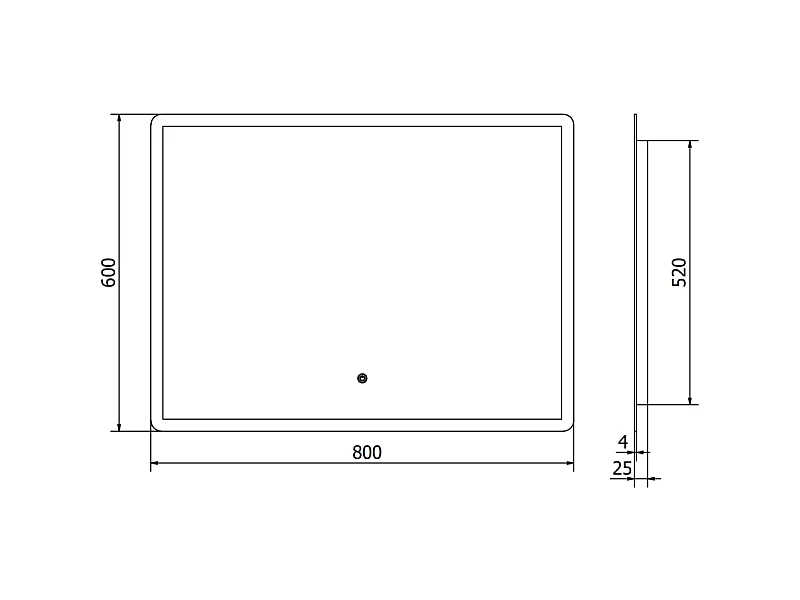 Mexen Navia miroir de salle de bain éclairé 80 x 60 cm, LED 6000K, anti-buée - 9803-080-060-611-00