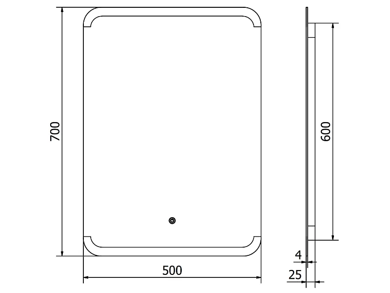 Mexen Nida miroir de salle de bain éclairé 50 x 70 cm, LED 6000K, anti-buée - 9806-050-070-611-00