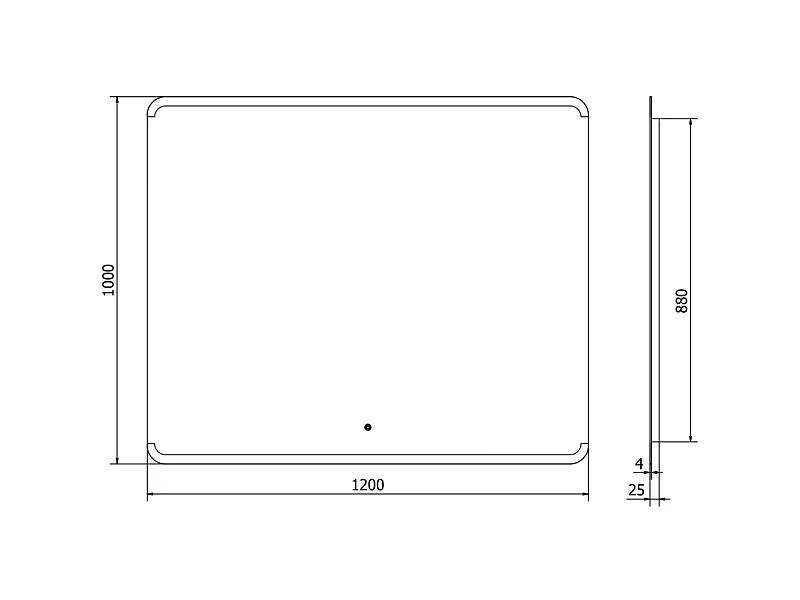 Mexen Nida miroir de salle de bain rétroéclairé 120 x 100 cm, LED 6000K, antibuée - 9806-120-100-611-00