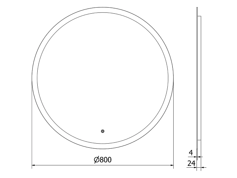 Mexen Oro miroir de salle de bain éclairé, rond 80 cm, LED 6000K, anti-buée - 9824-080-080-611-00
