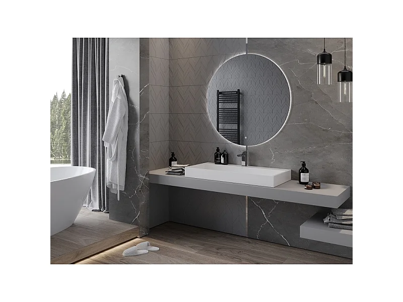 Mexen Erg miroir de salle de bain éclairé, rond 100 cm, LED 6000K, anti-buée - 9823-100-100-611-00