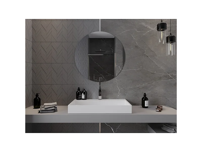 Mexen Alto lucido specchio da bagno rotondo 80 cm - 9853-080-080-000-00
