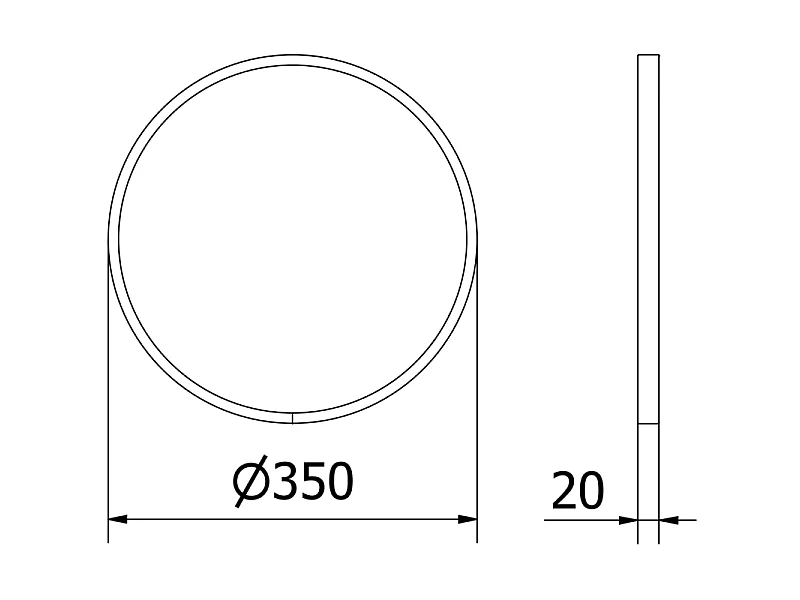 Mexen Loft miroir de salle de bain rond 35 cm, cadre doré - 9850-035-035-000-50