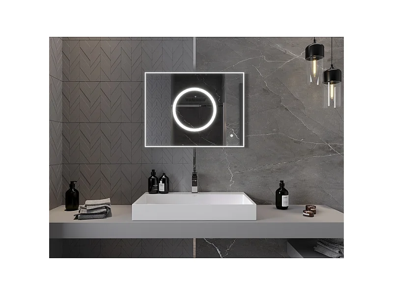 Mexen Koga miroir de salle de bain éclairé 80 x 60 cm, LED 6000K, antibuée - 9821-080-060-611-00