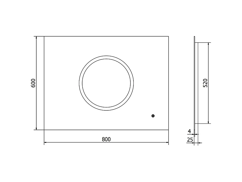 Mexen Koga miroir de salle de bain éclairé 80 x 60 cm, LED 6000K, antibuée - 9821-080-060-611-00