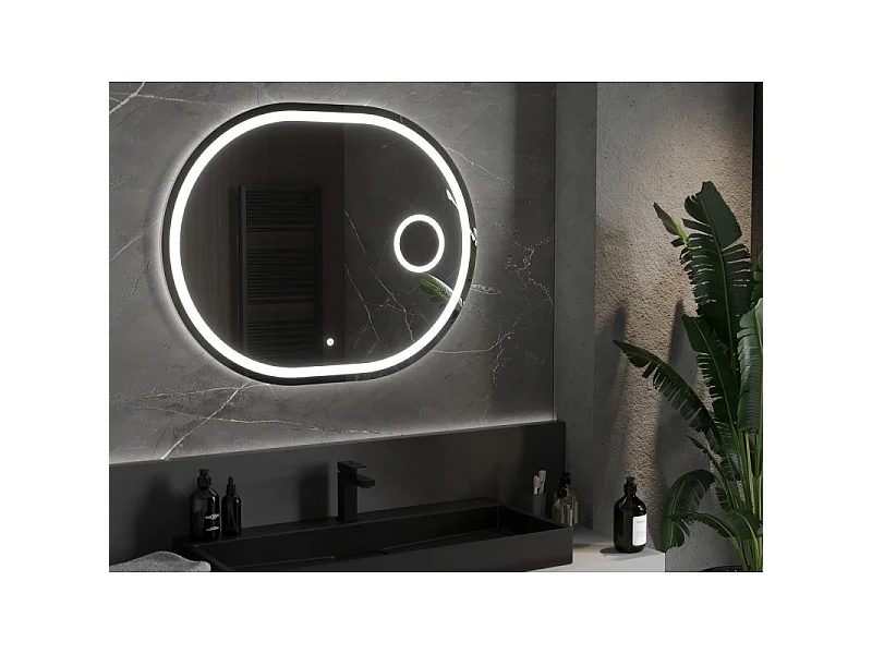 Mexen Umba Miroir de salle de bain éclairé avec miroir cosmétique 100 x 80 cm, LED 6000K, antibuée - 9822-100-080-611-00