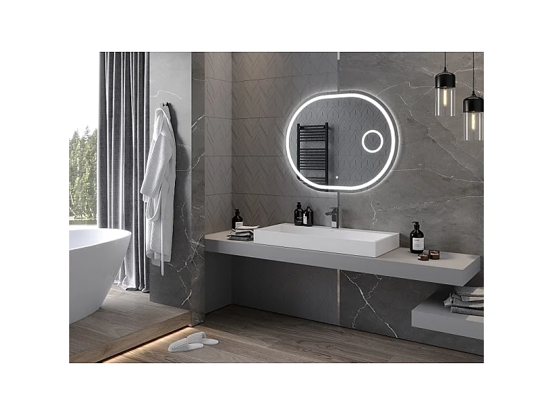 Mexen Umba Miroir de salle de bain éclairé avec miroir cosmétique 100 x 80 cm, LED 6000K, antibuée - 9822-100-080-611-00