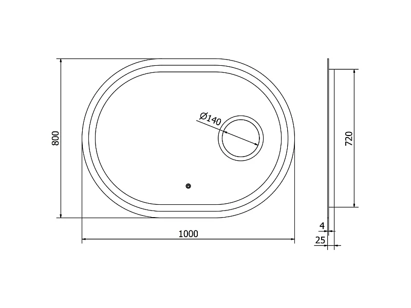 Mexen Umba Miroir de salle de bain éclairé avec miroir cosmétique 100 x 80 cm, LED 6000K, antibuée - 9822-100-080-611-00