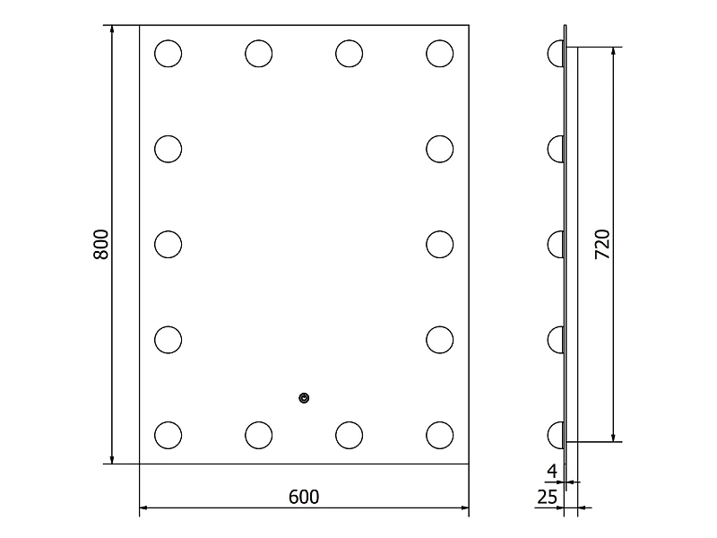 Mexen Dona lustro łazienkowe podświetlane 60 x 80 cm, LED 6000K, antypara - 9818-060-080-611-00