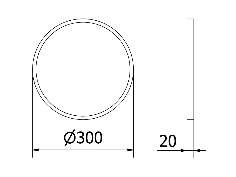 Mexen Loft miroir de salle de bain rond 30 cm, cadre blanc - 9850-030-030-000-20