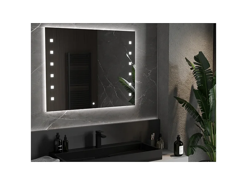 Mexen Ner miroir de salle de bains éclairé 100 x 80 cm, LED 6000K, antibuée - 9809-100-080-611-00