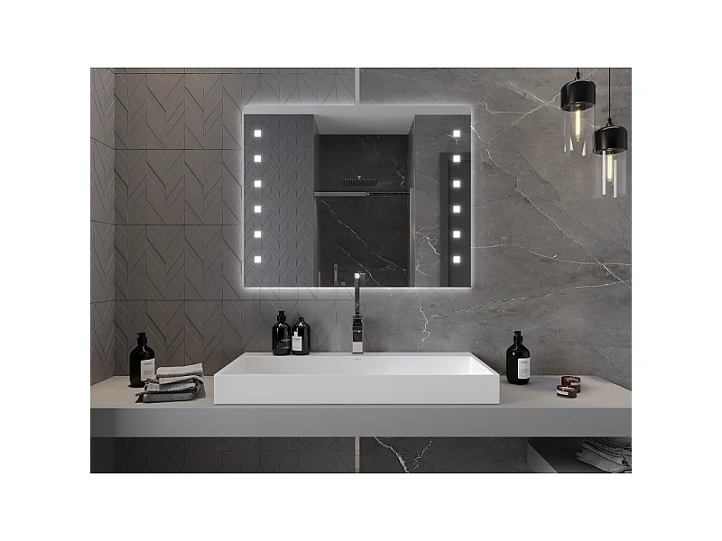 Mexen Ner miroir de salle de bains éclairé 100 x 80 cm, LED 6000K, antibuée - 9809-100-080-611-00